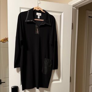 Joseph Ribkoff Black Long Sleeve Dress with Zip Collar